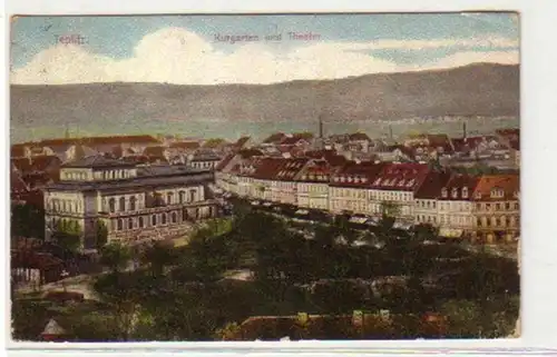 29123 Ak Teplitz Kurgarten und Theater 1909