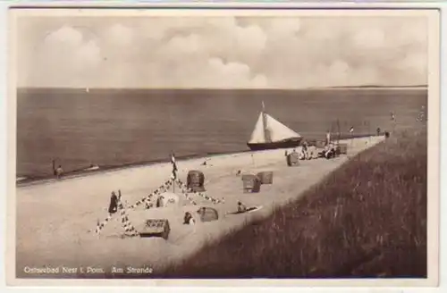 29124 Ak Ostseebad Nest in Pommern am Strande 1933