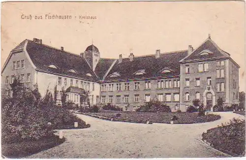 29120 Ak Salutation de Fischhausen Kreishaus 1916