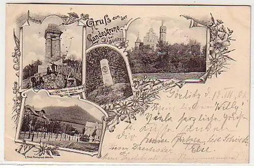 29117 Ak Gruß von der Landeskrone bei Görlitz 1902