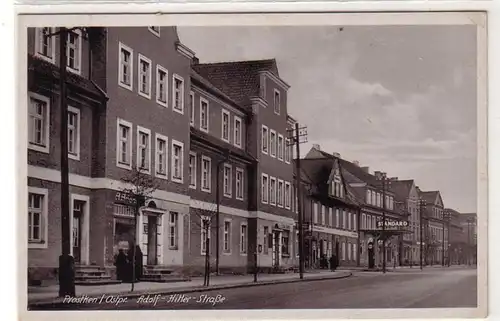 29113 Ak Prostken Ostpreussen Straße mit Tankstelle 1941