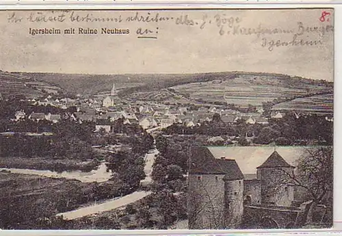 29106 Ak Igersheim avec ruine Neuhaus 1926