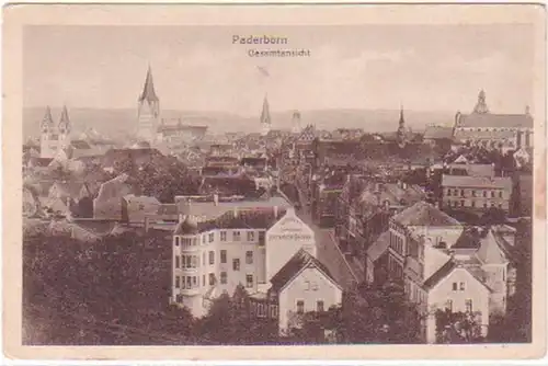 29072 Ak Paderborn Gesamtansicht Café H. Becker 1916