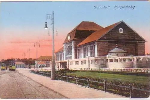 29070 Ak Darmstadt gare centrale vers 1930