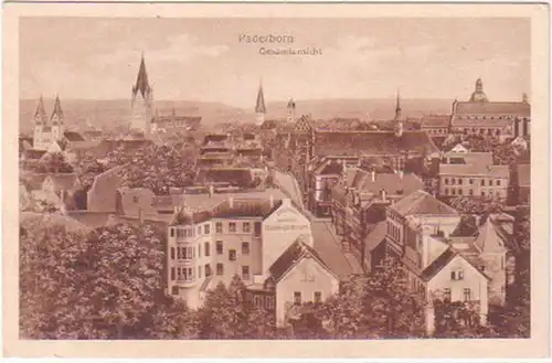 29067 Ak Paderborn Gesamtansicht 1918
