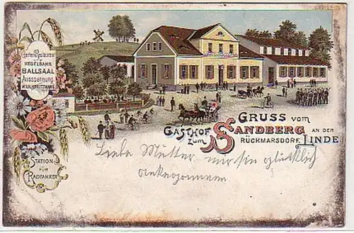 29060 Ak Lithographie Gruß aus Rückmarsdorf Gasthof1905