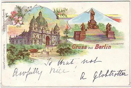 28971 Ak Lithografie Gruss aus Berlin um 1910