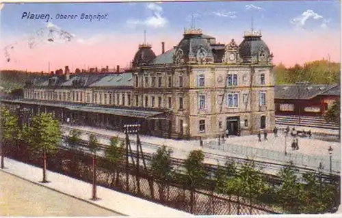 28962 Ak Plauen Oberer Bahnhof 1916