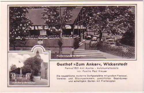 28950 Ak Wickerstedt Gasthof "Zum Anker" um 1940