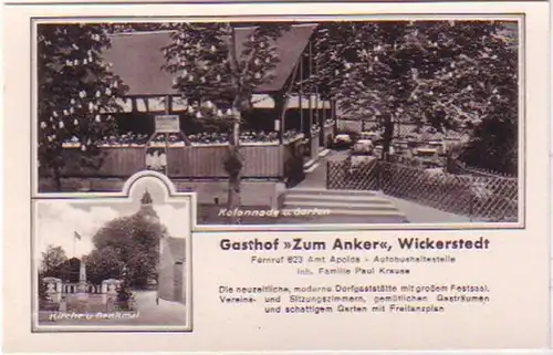 28948 Ak Wickerstedt Gasthof "Zum Anker" um 1940