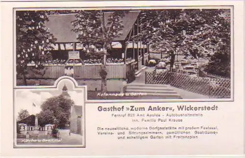 28947 Ak Wickerstedt Gasthof "Zum Anker" um 1940