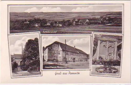 28917 Mehrbild Ak Gruß aus Pomnitz Gasthof usw. um 1940