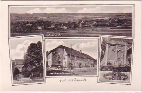 28917 Salutation en Ak de Pomnitz Gasthof, etc. vers 1940