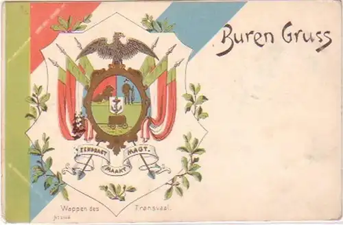 28881 Ak Buren Gruss Wappen des Transvaal um 1900