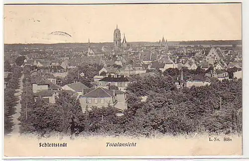 28876 Ak Schlettstadt im Elsass Totalansicht 1908
