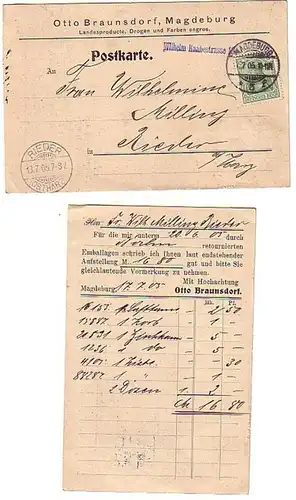 28866 Publicité Carte Otto Braunsdorf Magdeburg 1905
