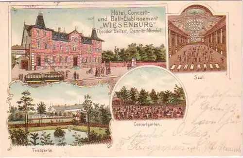 28699 Ak Chemnitz Altendorf Hotel "Wiesenburg" 1906