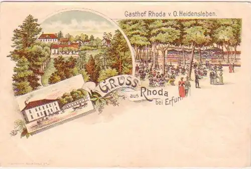 28691 Ak Lithographie Gruss de Roda près d'Erfurt 1898