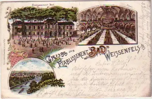 28681 Ak Lithographie Gruss aus Weissenfels a.S. 1902