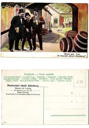 28666 Ak Borna Restaurant Stadt Altenburg um 1910