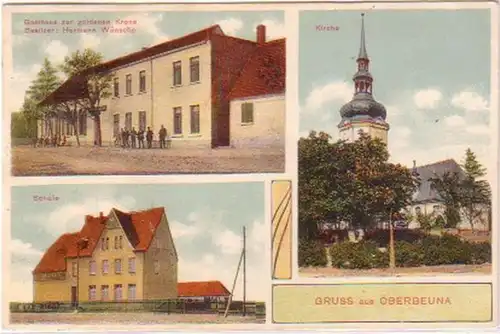28611 Mehrbild Ak Gruß aus Oberbeuna Gasthof usw. 1907