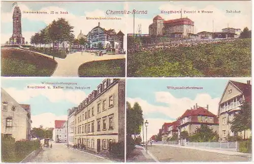 28610 Mehrbild Ak Chemnitz Borna Bahnhof usw. um 1910