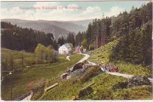28606 Ak Sommerfrische Waldmühle bei Wolkenstein 1910
