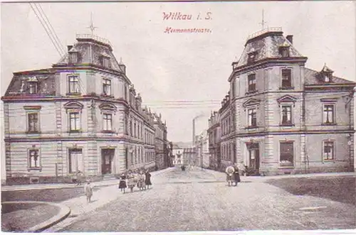 28594 Ak Wilkau in Sa. Hermannstrasse um 1910