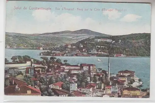 28582 Ak Salut de Constantinople Vue d'Arnaout Keuy sur la Cote d'Europe Bosphor