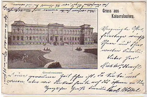 28570 Ak Gruß aus Kaiserslautern Gewerbemuseum 1903