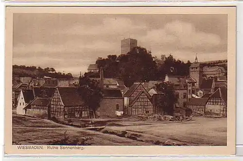 28534 Ak Wiesbaden Ruine Sonnenberg vers 1930