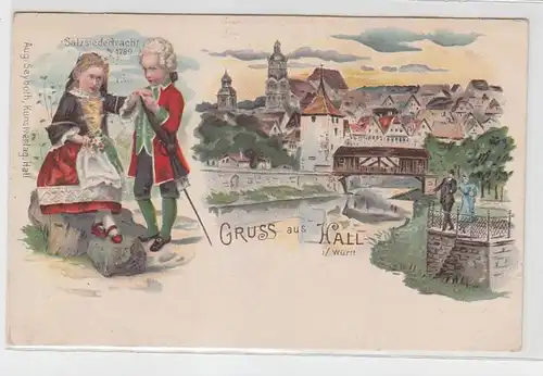 28518 Ak Lithografie Gruss aus Hall i. Württ. um 1940