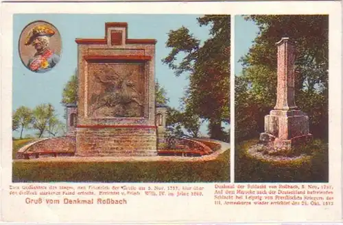 28480 Multi-image Ak Salutation du monument Roßbach vers 1920