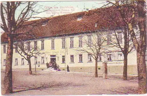 28473 Ak Gruss aus Hochheim Gasthaus Z. Grünen Tal 1909
