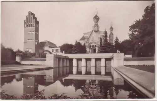 28472 Photo Ak Darmstadt Chapelle russe vers 1920