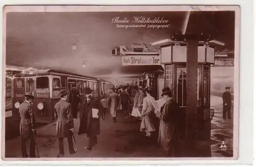 28433 Ak Berlin Untergrundbahnhof "Leipzigerplatz" 1908