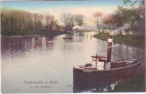 28420 Ak Fürstenwalde Spree an der Schleuse um 1910