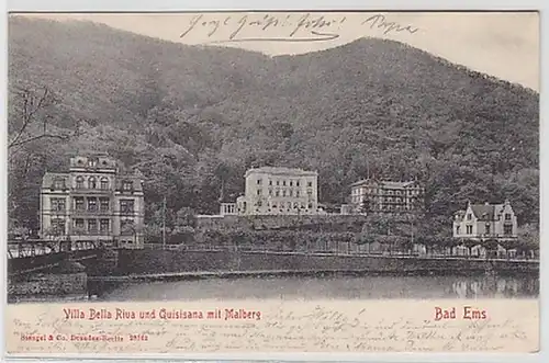 28404 Ak Bad Ems Villa Bella Riva avec Malberg 1903