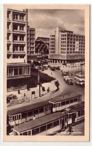 28385 Ak Berlin Alexanderplatz avec tramways 1951