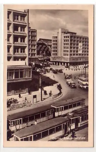 28385 Ak Berlin Alexanderplatz mit Straßenbahnen 1951