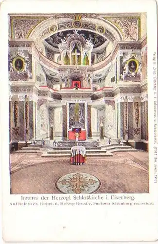 28380 Ak Inneres der Schloßkirche in Eisenberg um 1920
