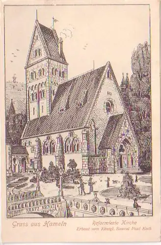 28367 Ak Gruse de Hameln église réformée vers 1900