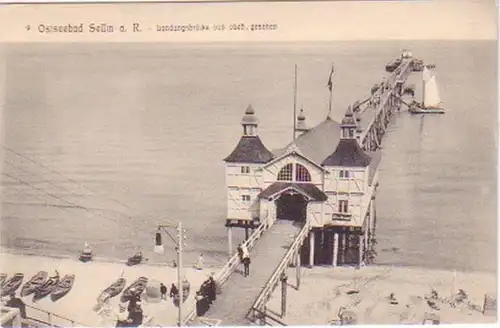 28355 Ak Ostseebad Sellin auf R. Landungsbrücke um 1920