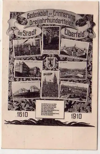 28349 Ak célébration du siècle de la ville d'Elberfeld 1610-1910