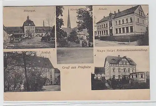 28348 Mehrbild Ak Gruß aus Prießnitz Schule usw. um 1915