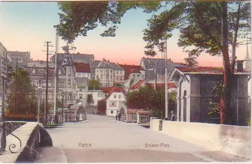 28323 Ak Kahla Brückenplatz um 1910