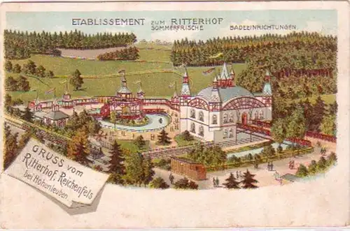 28296 Ak Salutation du Ritterhof Reichenfels près de Hohenleuben