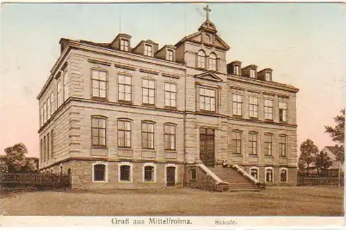 28294 Ak Gruß aus Mittelfrohne Schule 1927