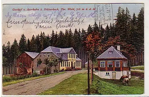 28287 Ak Gasthof zum Auerhahn bei Stützerbach 1920