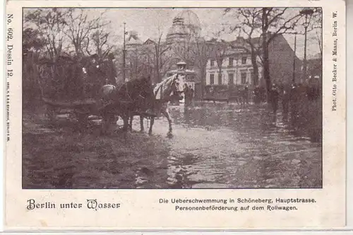 28268 Ak Berlin sous l'eau Inondation à Schöneberg Hauptstraße vers 1900